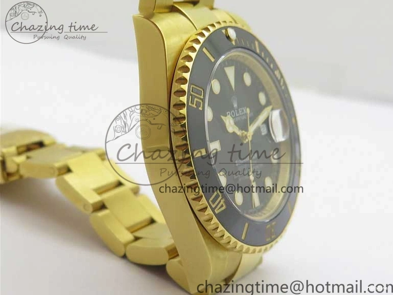 MiroTime 0111 WaterResistant Submariner 116618 LN D1F Best Edition YG Wrapped Black Dial on YG Wrapped Bracelet A 2588